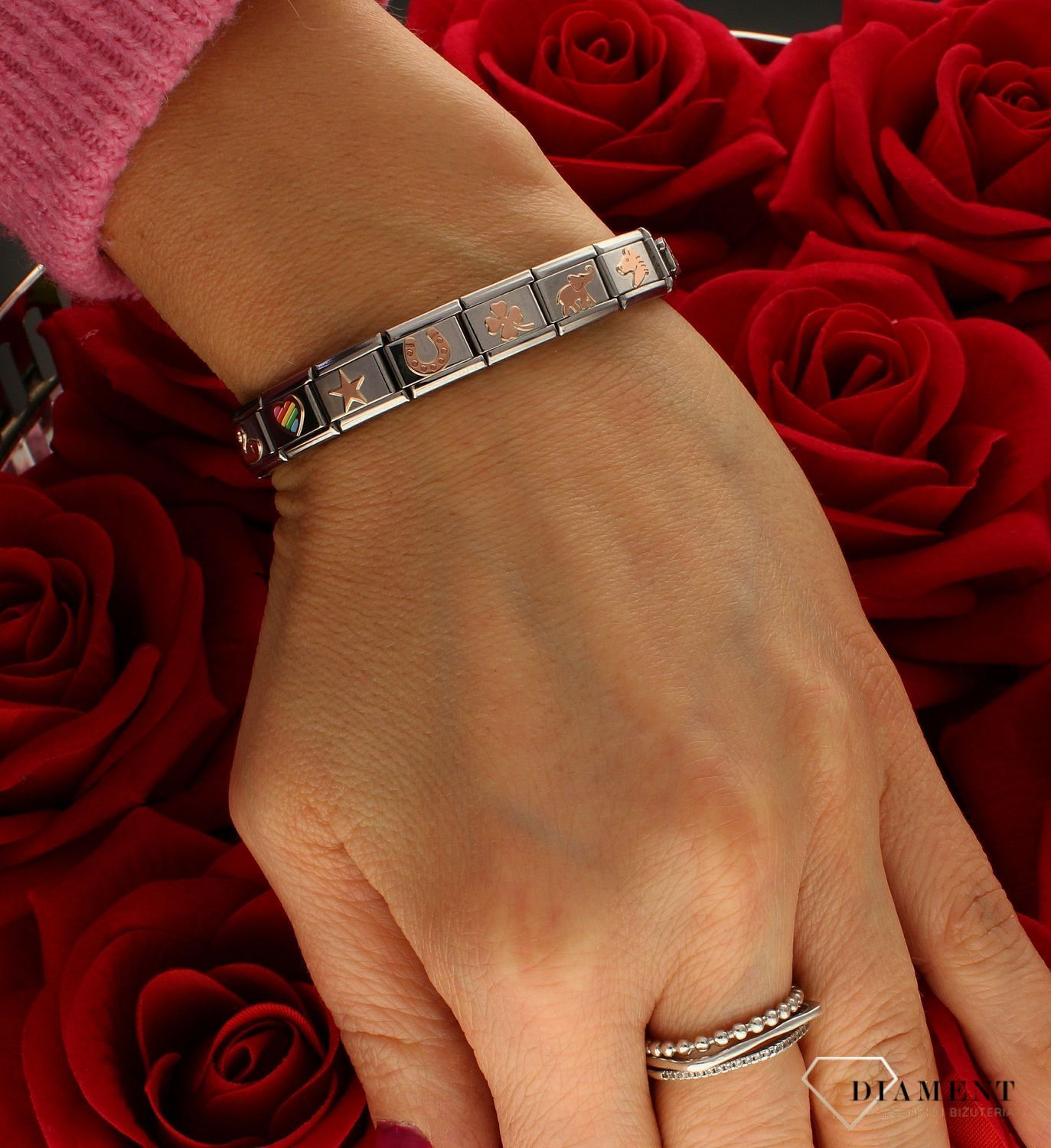 Nomination - Link 9K Rose Gold 'Łabędź z sercem' 430104 55.jpg